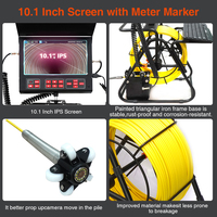 Caméra d'égout puissante la plus vendue Caméra d'inspection de tuyau de 100m Sonde auto-nivelante de 512Hz avec LED réglables lumineuses