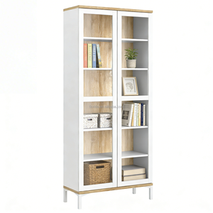 Modernes <span class=keywords><strong>2</strong></span>-Türiges Holz-Bücherregal Minimalistisches Bücherregal für Wohnzimmer Heimbüro Ausstellung - Product Image 3