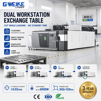 Machine de découpe laser à fibre Gweike à enveloppement complet 3015 pour la découpe de plaques et de tuyaux, de tôles d'aluminium et d'acier inoxydable de 3M et 6M, 4KW 6KW