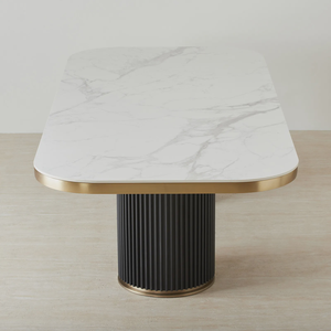 Table à <span class=keywords><strong>manger</strong></span> rectangulaire FERLY, Meubles de <span class=keywords><strong>salle</strong></span> à <span class=keywords><strong>manger</strong></span> rectangulaires, Table avec plateau en marbre - Product Image 3