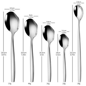 공장 맞춤형 식용 디저트 차 아이스 스푼 스테인레스 스틸 에스프레소 스푼 세트 로고 - Product Image 2