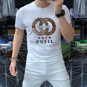 T-shirt surdimensionné en coton 100% pour hommes d'été à la mode avec broderie <span class=keywords><strong>T-shirts</strong></span> graphiques de haute qualité pour la mode Streetwear - Product Image 1