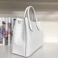 Sac fourre-tout 100 % cuir de crocodile véritable – Sac à main de créateur élégant avec fermeture éclair, sac fourre-tout de luxe en peau exotique