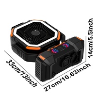 Ventilateur de camping solaire 40000mAh, lanterne LED rechargeable, ventilateur de tente électrique extérieur à piles, oscillant, sans balais, pour l'été