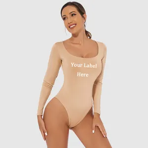 Nhiều Kích thước sự lựa chọn XS 3XL phụ nữ bán buôn phong cách Châu Âu một mảnh Bodysuit biểu tượng tùy chỉnh thoải mái cao căng Jumpsuit