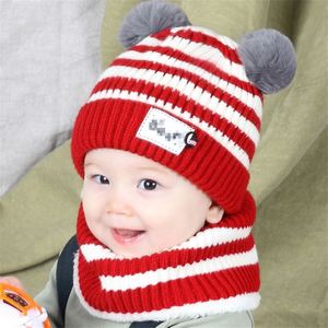 2Pcs Infantil Inverno Listrado Bebê Chapéu Cachecol <span class=keywords><strong>Set</strong></span> Meninas Meninos Inverno Chapéu Pescoço Terno Bebê Quente Malha Beanie Hat Scarf <span class=keywords><strong>Set</strong></span> Novo - Product Image 3