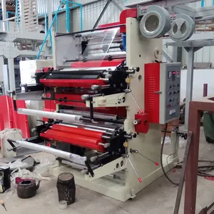 2 Color Plastic Film Plastic Bag Roll To Roll Flexo Printing Machine