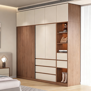 Armoire réglable en bois massif pour chambre à coucher/chambre d'enfant/salon - <span class=keywords><strong>Design</strong></span> moderne, gain de place, rangement facile, assemblage prêt à l'emploi - Product Image 5