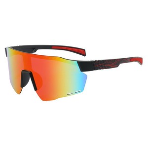 Cycling Sunglasses Polarized PC Lens Windproof Outdoor Sports Goggles Black <b>Frame</b> Gray Panel - Product Image 3