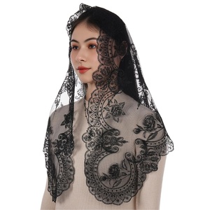 Nouvelle conception de voile catholique brodé, dentelle d'église, <span class=keywords><strong>mantille</strong></span> espagnole en dentelle - Product Image 6