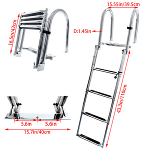 Venta caliente Venta directa de fábrica Accesorios marinos Escaleras de barco telescópicas de acero inoxidable 4 Escaleras de tijera - Product Image 5
