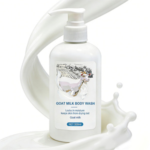 Gel de Baño de Leche de Cabra Personalizado OEM ODM 500ml, Ácido Hialurónico de Alto Peso Molecular, Nutritivo y Antienvejecimiento para Mujeres - Product Image 1