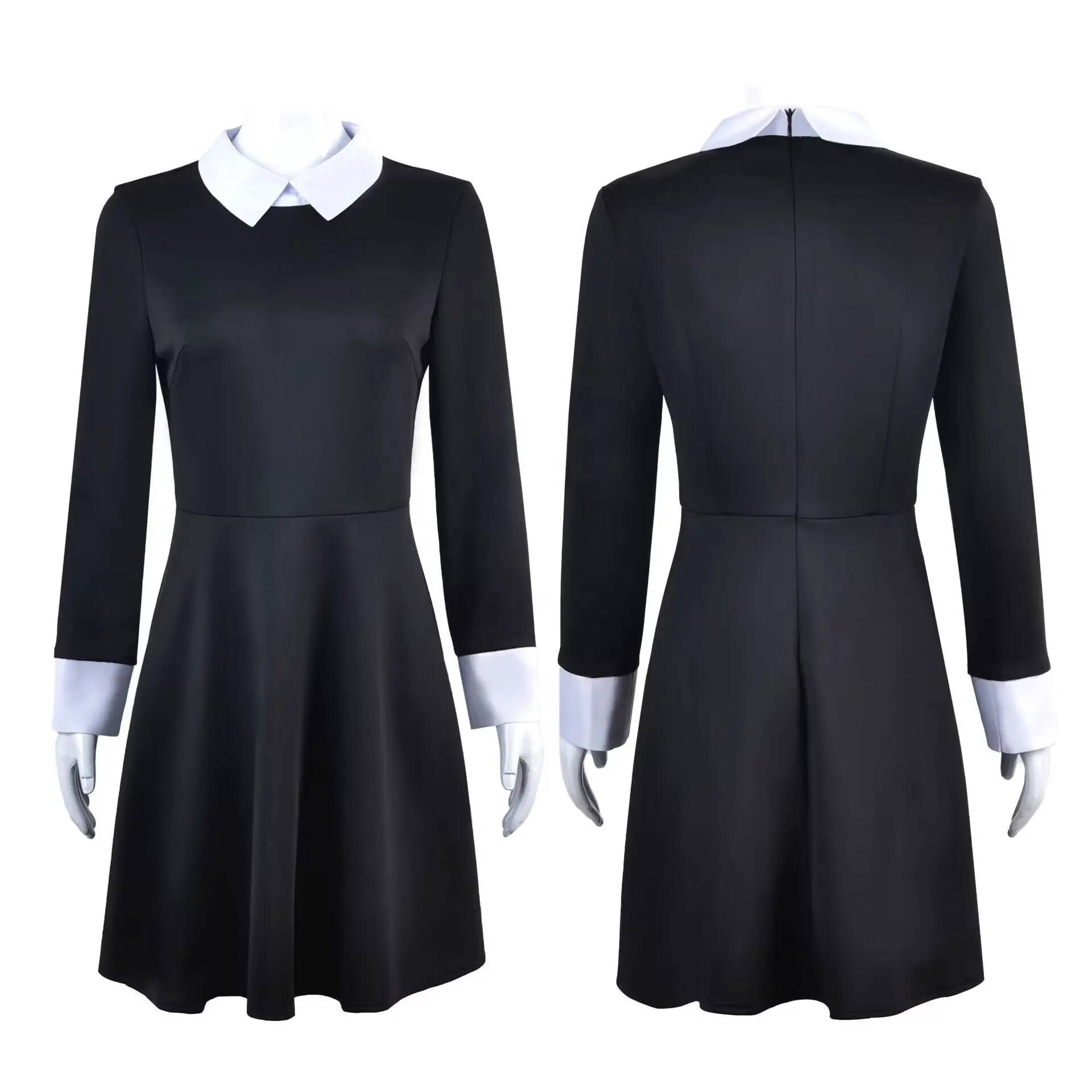 Black Dress Skirt Halloween Cosplay Outfit Clothes School Dance Costume M-177