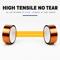 Ruban adhésif en silicone doré résistant aux hautes températures, à fente personnalisée de 3 mm à 50 mm de largeur, pour la protection de la soudure des circuits imprimés (PCB), OEM PI-silicone