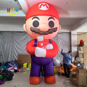 Украшение для вечеринки, красная одежда, надувная мультяшная модель суперброс, надувная игра, талисман с воздуходувкой - Product Image 4