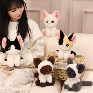 Nouveau mignon <span class=keywords><strong>chat</strong></span> siamois poupée fille poupée <span class=keywords><strong>de</strong></span> chiffon allemande avec trois fleurs super doux ours en peluche jouet rempli <span class=keywords><strong>de</strong></span> table en coton PP avec <span class=keywords><strong>chat</strong></span> - Product Image 6