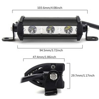 Barra de Luz LED de 9W para Moto/Auto, 4 Pulgadas, Foco de Trabajo de Una Sola Fila, Mini Lámpara LED para Camioneta, Motocicleta, Bicicleta, 4X4, Todoterreno, 12V 24V