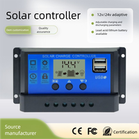 Contrôleur de charge solaire PWM haute efficacité XZJ en promotion, reconnaissance automatique de tension 12V/24V, courant max. 60A, 2 ports USB, lumière LED