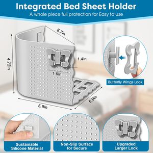 4pcs Silicone Corner <b>Bed</b> <b>Sheet</b> Holders With Lock BedSheet <b>Clips</b> <b>Bed</b> <b>Sheet</b> Straps Bedsheet Fasteners for Thin <b>Sheet</b> - Product Image 3