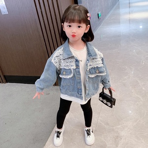 I bambini Delle Ragazze di Modo Nappa Giacche di Jeans Delle Ragazze A Maniche Lunghe Tasca Della Giacca Denim Casual Per Bambini Outwear - Product Image 2