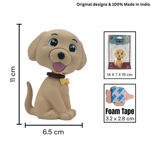 Beige Dog Bobblehead Dashboard Figurine Cute Animal Car Dashboard Decoration Resin <b>Toy</b> for Office <b>Desk</b> Home Decor Gift - Product Image 4