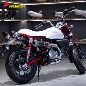 Forsound <span class=keywords><strong>Monkey</strong></span> 125 Nuevo Sistema de Escape Completo de Acero Inoxidable Negro/Plateado Cuadrado Pequeño Optimización de Baja Contrapresión Urbano - Product Image 6