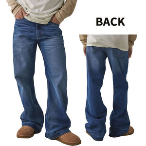 Calças <span class=keywords><strong>Jeans</strong></span> Masculinas Vintage de Perna Larga de Alta Qualidade, Lavadas, Desbotadas, Pesadas, <span class=keywords><strong>Jeans</strong></span> Personalizados para Homens - Product Image 4