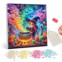 Kit de Peinture Diamant 5D DIY : Mini Poupée Sorcière, Articles de Décoration de Chambre, Cadeau d'Halloween, Vente en Gros pour le Dropshipping