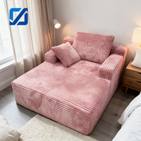 Vente en gros de coussins décoratifs modernes et écologiques pour canapé sectionnel modulaire convertible carré une place en velours côtelé rose doux personnalisé