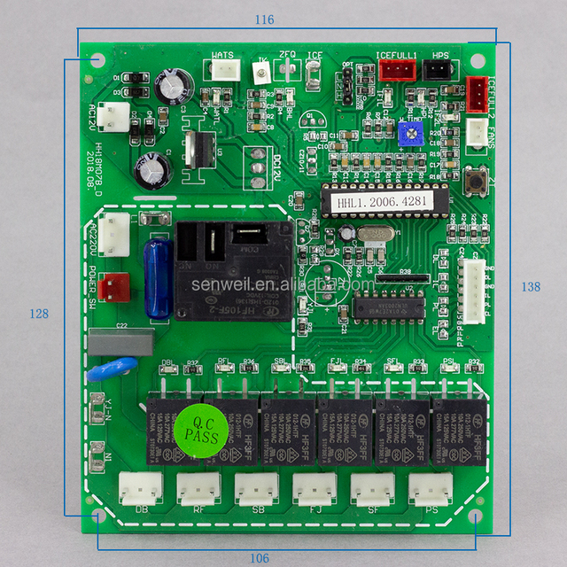 Electric Plastic Ice Maker Double Ice Tray Control Motherboard for Commercial Use