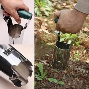 Outil de repiquage portable 2-en-1 : Plantoir et désherbeur manuel pour bulbes et ameublissement du sol (revêtement PVC) - Product Image 3