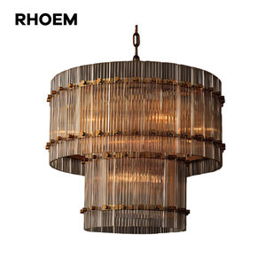 Lustre de luxe RHOEM San Marco en verre, à <span class=keywords><strong>deux</strong></span> niveaux, rond, pour escalier, salon, éclairage et décoration intérieure - Product Image 1