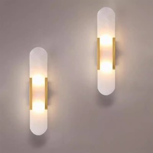 Lampe murale en marbre naturel espagnol, style moderne simple, blanc chaud, pour salon <span class=keywords><strong>ou</strong></span> chambre à coucher - Product Image 3
