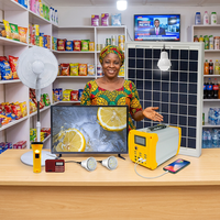 Système d'énergie solaire 50W pour les régions rurales d'Afrique, garantie de 2 ans, 6 sorties DC 12V, protection contre les surcharges, kit d'éclairage solaire portable