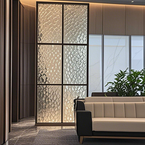 Pantalla de vidrio térmico de Arte de acero inoxidable pared de fondo de ondulación de agua acrílica curvada <span class=keywords><strong>para</strong></span> partición de decoración de Villa de Hotel - Product Image 5