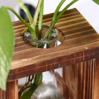 Vase en bois de style fermier personnalisé, ensemble de vases fait de support en bois et vase en verre rustique