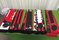 Großhandel Custom Scarf Designer Winter Polyester Voll farbig bedruckte Schals Club Soccer Football Fan Schal mit Custom Logo