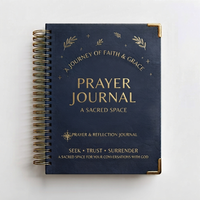 Diario di Preghiera a Spirale con Logo Personalizzato, Copertina Rigida con Stampa in Lamina d'Oro, Quaderno per Studio Biblico Cristiano, Regalo Personalizzato per la Fede