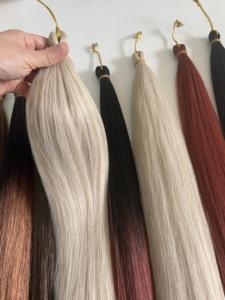 Extensions de cheveux lisses et soyeuses en <span class=keywords><strong>fibre</strong></span> premium, double trame machine, sans produits chimiques, personnalisables, 100-200 grammes, pour tresses - Product Image 3