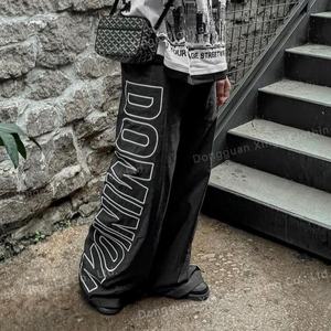 Pantalon en nylon à jambes larges brodé coupe-vent pour homme, jogging décontracté en polyester, pantalon de survêtement en nylon pour homme - Product Image 3