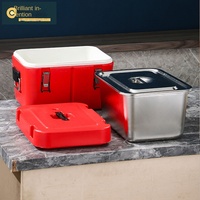 Glacière isotherme en acier inoxydable à double paroi avec doublure intérieure amovible, de qualité commerciale, portable, pour repas, 15L-50L, pour intérieur