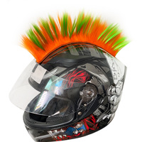 Perruque Mohawk pour casque de moto, accessoire de crête en cheveux synthétiques, vente directe usine, pour hommes et femmes motards, personnalisation de casque