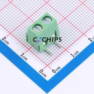 DB127R-5.08-2P-GN-S Screw Terminal Block P=5.08mm Connector ( Construction: 1x2P )( Pitch: 5.08mm )( Color: Green ) - Product Image 1