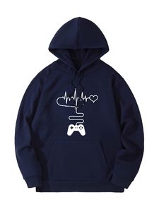 Sudadera con Capucha Casual para Hombre, Manga Larga, Cuello con Capucha, Estampado Gráfico Vintage, Sudadera para Otoño - Product Image 1