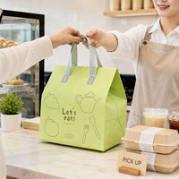 Sacs isothermes pliables de qualité supérieure, durables et imperméables, en non-tissé, avec poignées robustes, motif lettres, pour livraison à emporter BAGTOGO