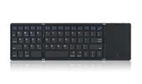 Clavier sans fil Bluetooth pliable en trois parties, rechargeable, OEM ODM, avec pavé tactile pour tablette Windows, Android, iOS, smartphone
