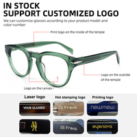 Monture optique circulaire en acétate de haute qualité, lunettes d'ordinateur en gros, fabricant en Chine, lunettes personnalisées avec logo