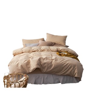 Juego de <span class=keywords><strong>Cama</strong></span> Desechable de Cuatro Piezas de Color Sólido, Estilo <span class=keywords><strong>Nórdico</strong></span> Simple, 200 Hilos, 100% Algodón, para Todas las Temporadas, 1.8m, para Dormitorio de Estudiantes - Product Image 5