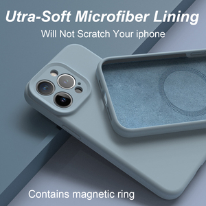 Slim Magsafing Protección a prueba de golpes Funda de silicona real Funda de silicona líquida para teléfono móvil para <span class=keywords><strong>iPhone</strong></span> 16 15 14 - Product Image 3