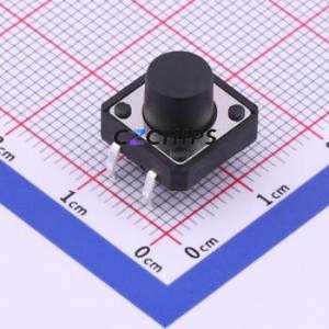 TC-1103-C-J Tactile Switch Through hole Component THT-4P,12x12mm Switch Single Pole Single Throw Round Button 2.6N Through Hole - Product Image 1